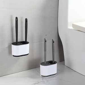 Nouveau carré <span class=keywords><strong>suspendu</strong></span> mural ménage salle de bain nettoyage doux Tpr Silicone <span class=keywords><strong>brosse</strong></span> de toilette avec support bol ensemble - Product Image 6