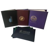 Carpeta de Cuero PU A4 de Lujo con Logotipo Personalizado al por Mayor, Funda Acolchada para Diplomas para Ceremonias de Graduación y Premiaciones