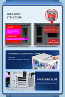 Boîtier PC Gamer en Verre Trempé SNOWMAN 2025, Fabrication OEM, M-ATX/ITX, USB3.0, Transmission Rapide, Tour PC Moyenne pour Boîtier d'Ordinateur