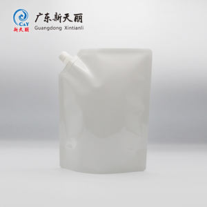 תווית לבנה לוגו מותאם אישית מודפס שקית spout תיק doypack קוסמטי אריזה עם פינה - Product Image 1