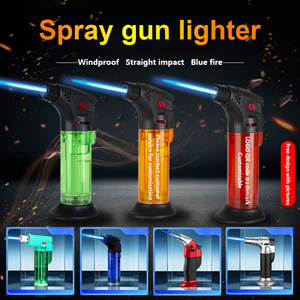 ไฟแช็กพลาสติกแบบพลิกกันลม ไฟแช็กแก๊สบิวเทนแบบพ่นไฟแรง  แบบเติมแก๊สได้ - Product Image 5