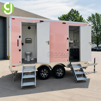 Toilettes portables Goeasy PInk, toilettes mobiles personnalisées pour l'extérieur, remorque avec salle de bain et toilettes