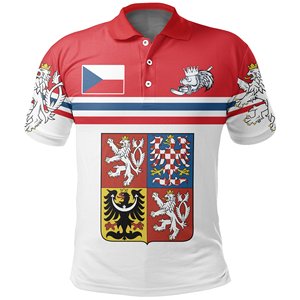 Czech Ice Hockey Sports <strong>Lion</strong> Print Polo Shirt Men's Summer Cool Breathable <strong>T-shirt</strong> Customized Wholesale Print on Demand - Product Image 4