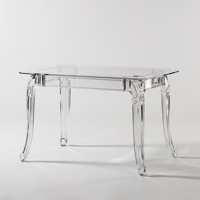 Mesa de Comedor Rectangular Transparente de Acrílico Transparente para Uso en el Comedor del Hogar