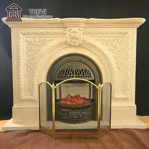 Natural Italian Home Decor Georgian Style Arched Marble Fireplace Mantel