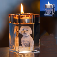 Support de bougie en cristal transparent personnalisé, bougeoir en verre fait main pour la décoration de la maison et des mariages