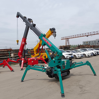 Nouvelle grue araignée Risenmega RM-100 1 tonne 8m, double alimentation diesel-électrique, flèche hydraulique, nacelle personnalisée, fourche de préhension, élévateur télescopique