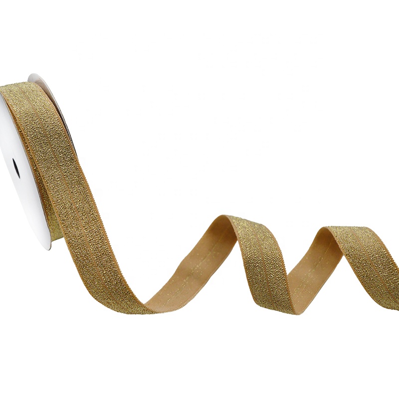 Gordon Ribbons Gold Stretch Ribbon With Shiny Glitter Stretchable Elastic Ruban Tape for Gift Box Wrapping