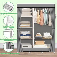 Armoire portable moderne en tissu, pliable en fer et plastique, grand meuble de rangement pour bébé, maison et salle de bain