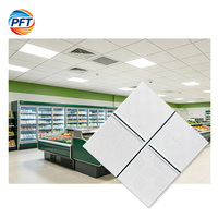 Placa de Techo Cuadrada Moderna de PVC y Yeso, Resistente al Fuego, Impermeable y a la Humedad, para Centros Comerciales, Hoteles, Hospitales, Gimnasios y Talleres