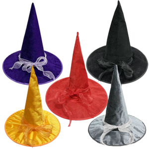 Cappello Magico a Punta da Strega o Mago per Halloween con Nastro a Coda di Pesce in Velluto e Pannello in Raso Lunghezza 1,5m per Accessorio da Festa per Adulti - Product Image 5