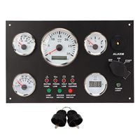 Panel Gauge Mesin Diesel 190mm 12V 24V, Tachometer, Pengukur Bahan Bakar, Suhu Air, Tekanan Oli, Voltmeter untuk Mesin 4 Tak 6 Silinder Inboard