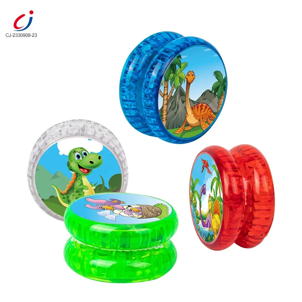 Commercio all'ingrosso creativo magico divertente cuscinetto yoyo palla giocattoli dinosauro bambini plastica illuminano la pressione riducendo i giocattoli super yoyo