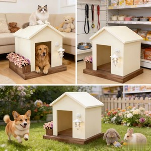 Cross-border design source factory direct supply of wood MDF or solid wood house-shaped dog kennels and <b>cat</b> beds - Product Image 1