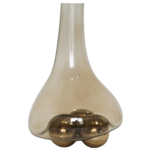 Vaso in vetro con base in metallo a sfera, vaso per fiori contemporaneo per centrotavola, decorazione moderna. - Product Image 2