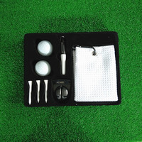 Accessoires de Golf personnalisés, coffret cadeau d'affaires, avec boules, t-shirt, marqueur de boule, stylo et serviette, 50 pièces