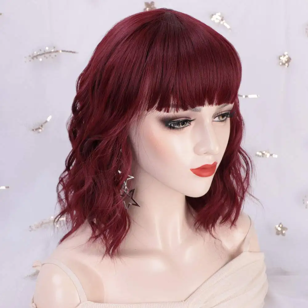 Factory Directly cheap curly short styles natural wave remy indian hair red color products natural design wigs for girls