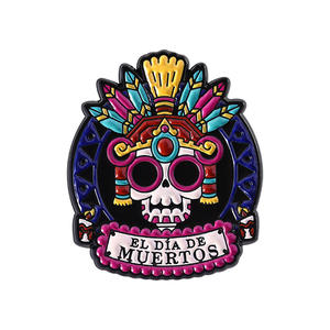 Broche Creativo con Diseño de Calavera y Flor, Tema de Terror del Día de los Muertos, Pin de Solapa Esmaltado, Étnico y Original - Product Image 6