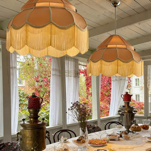 French Vintage Style Tassel Chandelier 60cm 80cm Diameter E27 Bulb Round Pendant <b>Light</b> For Home <b>Dining</b> Room Bedroom - Product Image 4