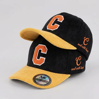 Casquette de baseball en velours côtelé avec logo brodé sur tissu éponge personnalisé, nouvelle mode, casquette de baseball brodée en chenille