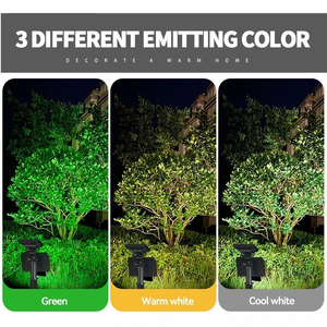 Nouveau projecteur <span class=keywords><strong>solaire</strong></span> LED d'extérieur 2025, 48 LED blanc chaud/blanc froid/vert, IP65, lampes murales solaires pour paysage, patio, cour - Product Image 4