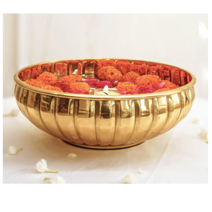 Bol décoratif élégant Jasmine Glow Metal Urli de petite taille Artisanat indien traditionnel pour mariage Temple Maison Intérieur Extérieur - Product Image 4