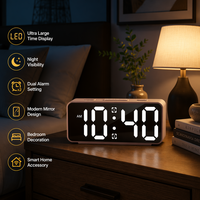 Digitaler Wecker mit Farbwechsel-Display Quadratisches Design für Tischnutzung im Schlafzimmer und Badezimmer