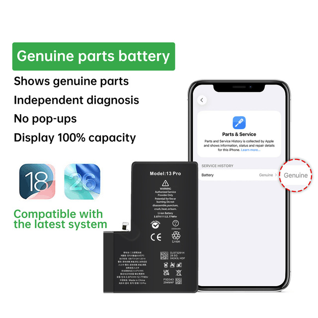 No Need to Connect to the Original PCB Board Battery for Batterie iphone 15 14 13 12 Pro Max Support Genuire Part
