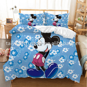 Bán buôn mới nhất phim hoạt hình 3D kỹ thuật số in ty-<span class=keywords><strong>mickey</strong></span> & ty-<span class=keywords><strong>minnie</strong></span> giường Ba miếng đặt trẻ em tấm ga trải giường Comforter bộ đồ giường đặt - Product Image 2