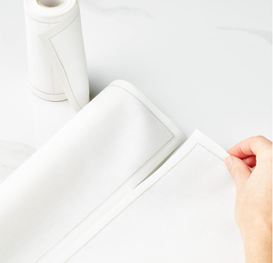 Serviette de cocktail en coton, lin ressemblant à une serviette jetable, 50 par rouleau, blanche pour les mariages, les anniversaires - Product Image 2