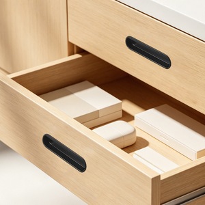 Minimalist Aluminum Alloy Cabinet Handles Bar Shape <b>Drawer</b> <b>Pulls</b> Easy Installation Dark Armor Design - Product Image 4