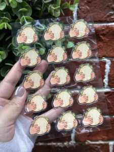 Kim loại phản quang dính dán ba chiều tùy chỉnh vòng chết cắt thời tiết Sàn Vinyl Nhãn dán CuộN mèo trang tờ - Product Image 5