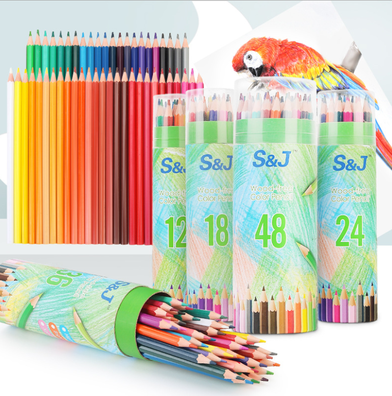 Набор цветных карандашей для детского рисования, водорастворимые цветные карандаши 12/24/36/48 цветов