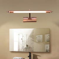 Lampe de miroir de courtoisie moderne en aluminium doré, photo personnalisée, vente en gros