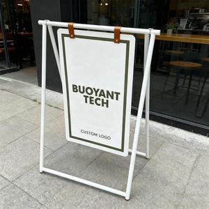 Buoyant Round Floor-Standing <b>Swinging</b> Signboard Metal <b>Frame</b> Sidewalk Sign Shop Front Outside Welcome Sign - Product Image 3