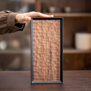Plateau à thé en bois de noyer, support rectangulaire pour théière, style Wabi Sabi, accessoire décoratif - Product Image 2