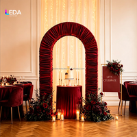 Support d'arche plissé réutilisable LEDA en tissu, cadre d'arche 3D avec housse en tissu froissé pour la décoration d'événements de mariage