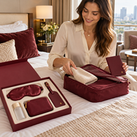 Kit d'organisation de voyage d'affaires personnalisé avec logo, comprenant un porte-passeport cubique, une étiquette de bagage, une pochette pour câbles, un masque de sommeil et une bouteille – Fournisseur d'entreprise