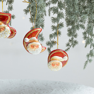 Navidad pintada cerámica roja Papá Noel colgante estilo Vintage árbol <span class=keywords><strong>de</strong></span> Navidad decoración <span class=keywords><strong>de</strong></span> cerámica - Product Image 2