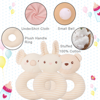 Ensemble de hochets doux en peluche pour bébé, anneau de préhension, hochet à tige en forme d'animal en peluche, jouet sensoriel pour nouveau-né, nourrisson et tout-petit, vente en gros OEM