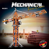 Juego de Construcción de Grúa Torre Mecánica, Bloques de Construcción Electrónicos, Juguete Educativo con Control Remoto, Modelo de Plástico ABS