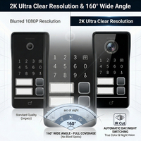 Sistema de Videoportero Hiwink 2K HD con Acceso Biométrico, IP65 Impermeable, Acero Inoxidable, Control Remoto por Aplicación Tuya para Villas
