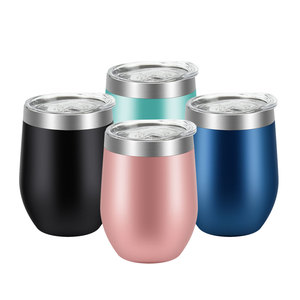 Hot Selling 12 oz Insulated Travel Tumbler Custom Double Wall Stainless Steel Stemless Wine Glass Back to School Minimalist Home - Product Image 1