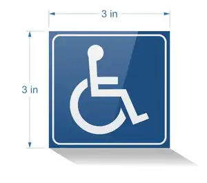 그래픽과 더 휠체어 기호 블루 4-장애인 창 범퍼 노트북 스티커