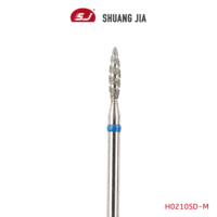 SHUANGJIA Embouts de ponceuse à ongles professionnels de haute qualité, forme flamme, spirale diamantée Tornado, pour le retrait de vernis en gel, US