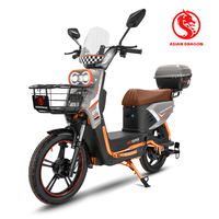 Vélo électrique urbain à deux roues, moteur arrière sans balais silencieux 500W 48V, longue autonomie, haute vitesse
