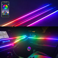 Kit d'éclairage d'ambiance universel pour voiture à LED, symphonie de couleurs/zones lumineuses, accessoires en acrylique pour l'éclairage intérieur de la voiture