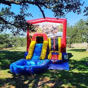 Château gonflable gonflable de toboggan avant de requin pour le cavalier combiné de maison de rebond de glissière d'eau d'enfants avec la glissière avant - Product Image 4