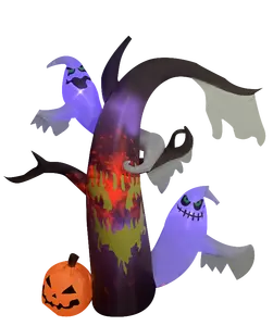 Spooky Yard Decorazione di Halloween Gonfiabile gonfiabili cantiere Albero Morto Con Il Fantasma di Zucca Sul Fondo
