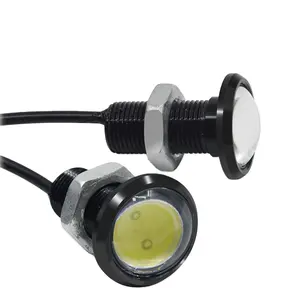 Kartal göz cob led cips drl sis işık strobe flaş led 23mm 18mm 12v 24v su geçirmez uyarı ışığı gündüz farı araba için